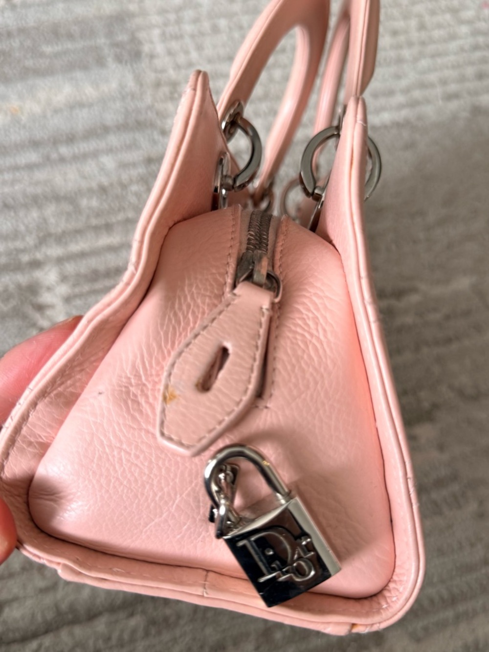 Vintage Original DIOR Lady D-Joy Pink Leather Handbag - Picture 13 of 13